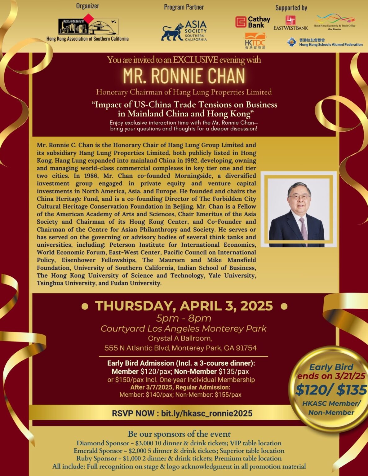 An Exclusive Evening with Mr. Ronnie Chan, Honorary Chairman of Hang